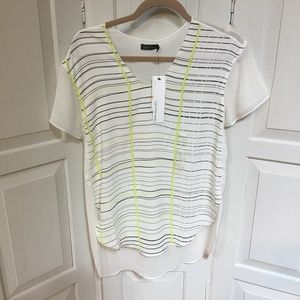 Calvin Klein Jeans White Short Sleeve Blouse NWT